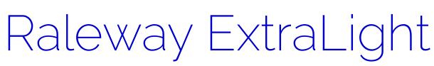 Raleway ExtraLight 字体